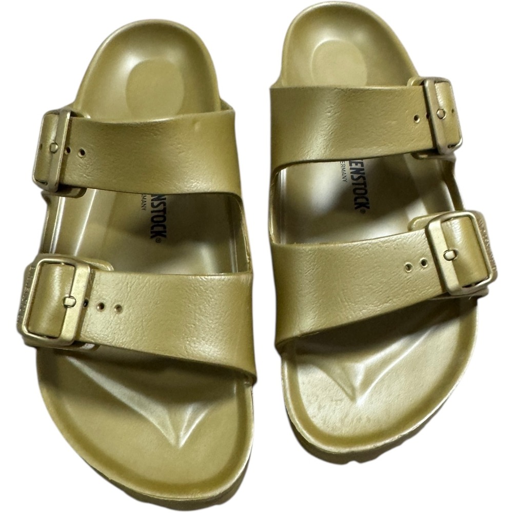 Birkenstock Arizona EVA Metallic Gold Two-Strap Waterproof Sandals EU 41‎ W10 M8